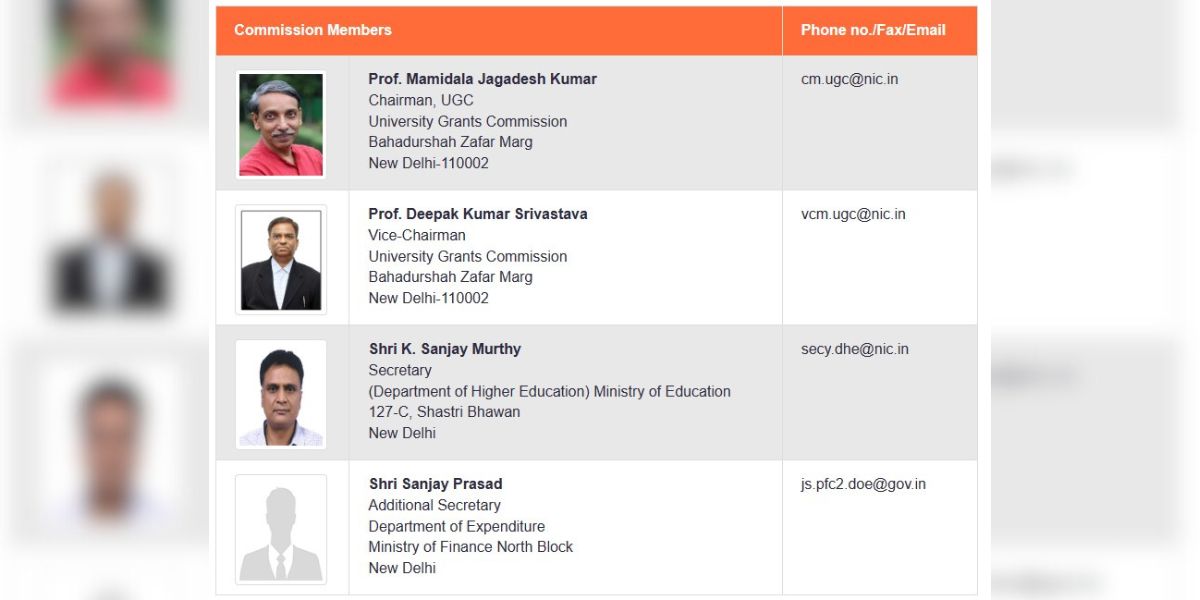 The UGC members before the four fresh appointments.