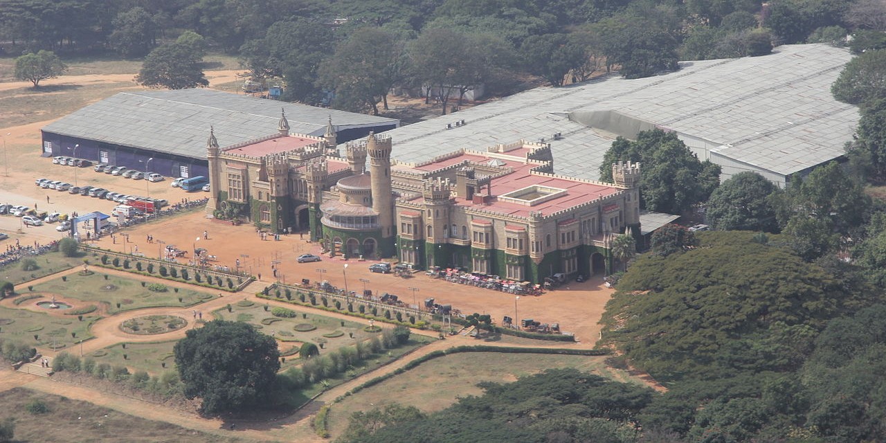 Aerial view of Bengaluru Palace and grounds. (Creative Commons)