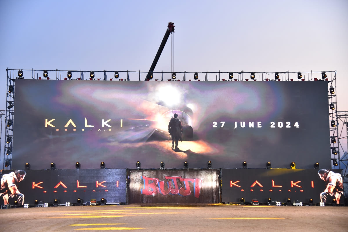 Kalki 2898-AD Bhairava-Bujji event at RFC in Hyderabad on 22 May