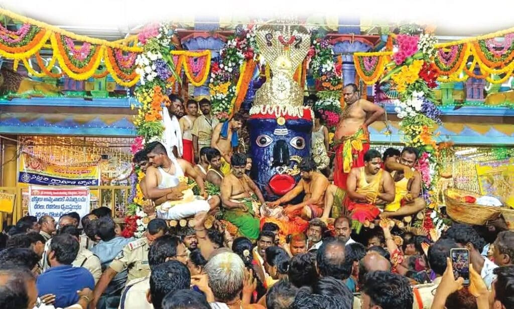 Final day bid-off celebrations of the clay idol of Gangamma. (TTD)
