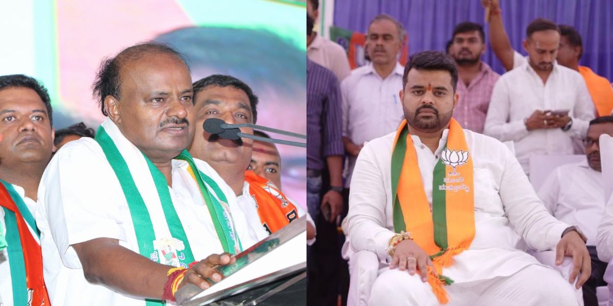 File photos of HD Kumaraswamy and Prajwal Revanna.