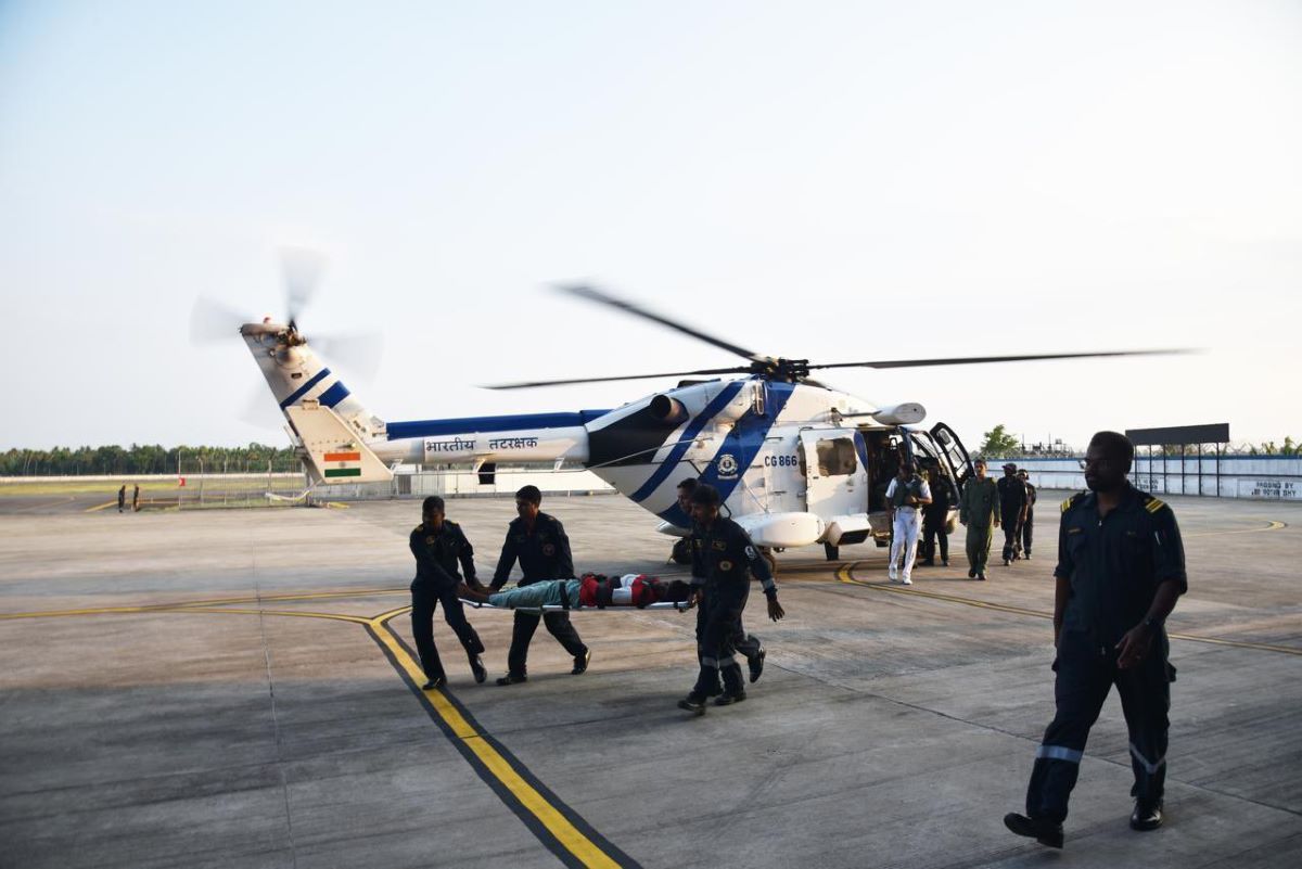 Indian Coast Guard airlifts fisherman