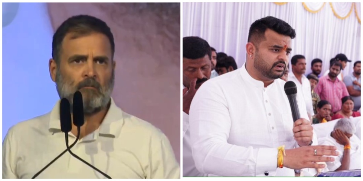 Congress leader Rahul Gandhi, Hassan MP Prajwal Revanna (X)