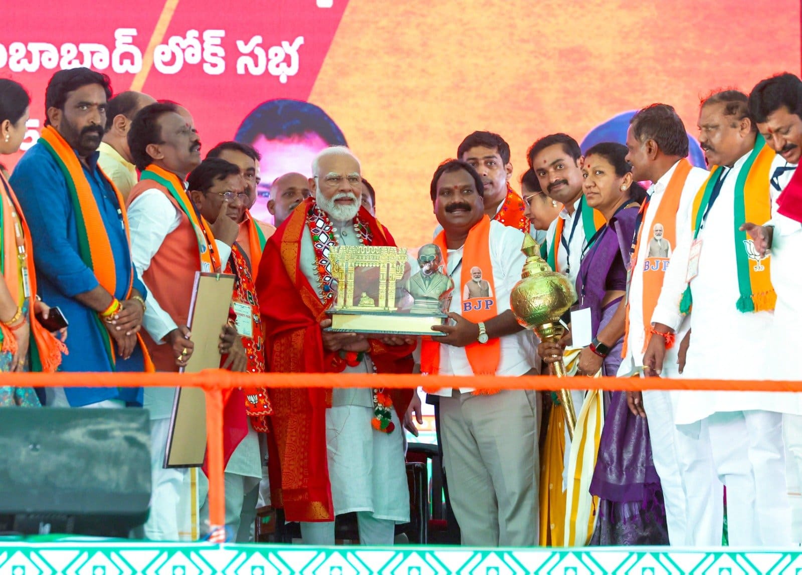 Narendra Modi in Warangal. (X)