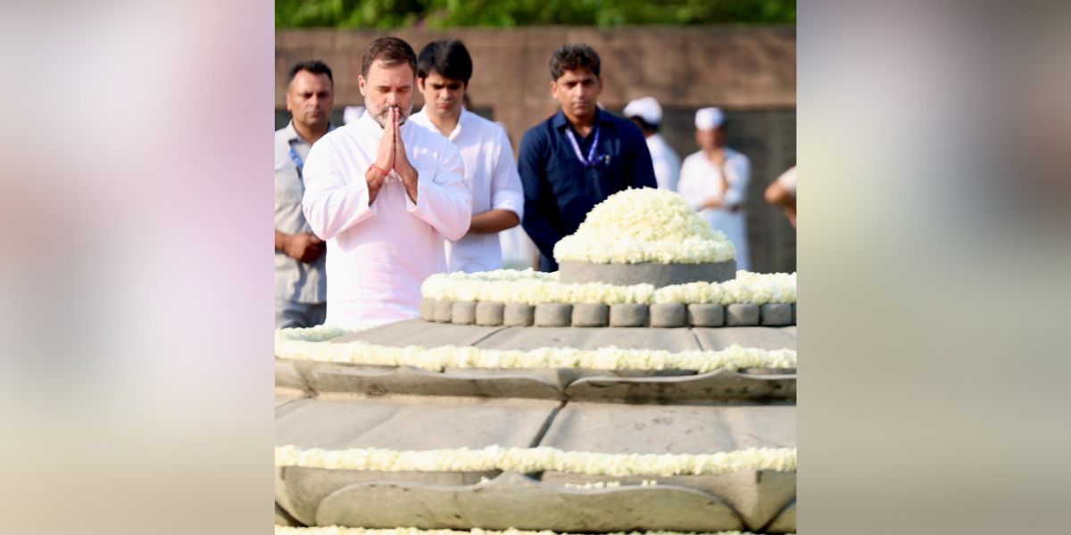 Rahul Gandhi at Veer Bhumi in New Delhi.