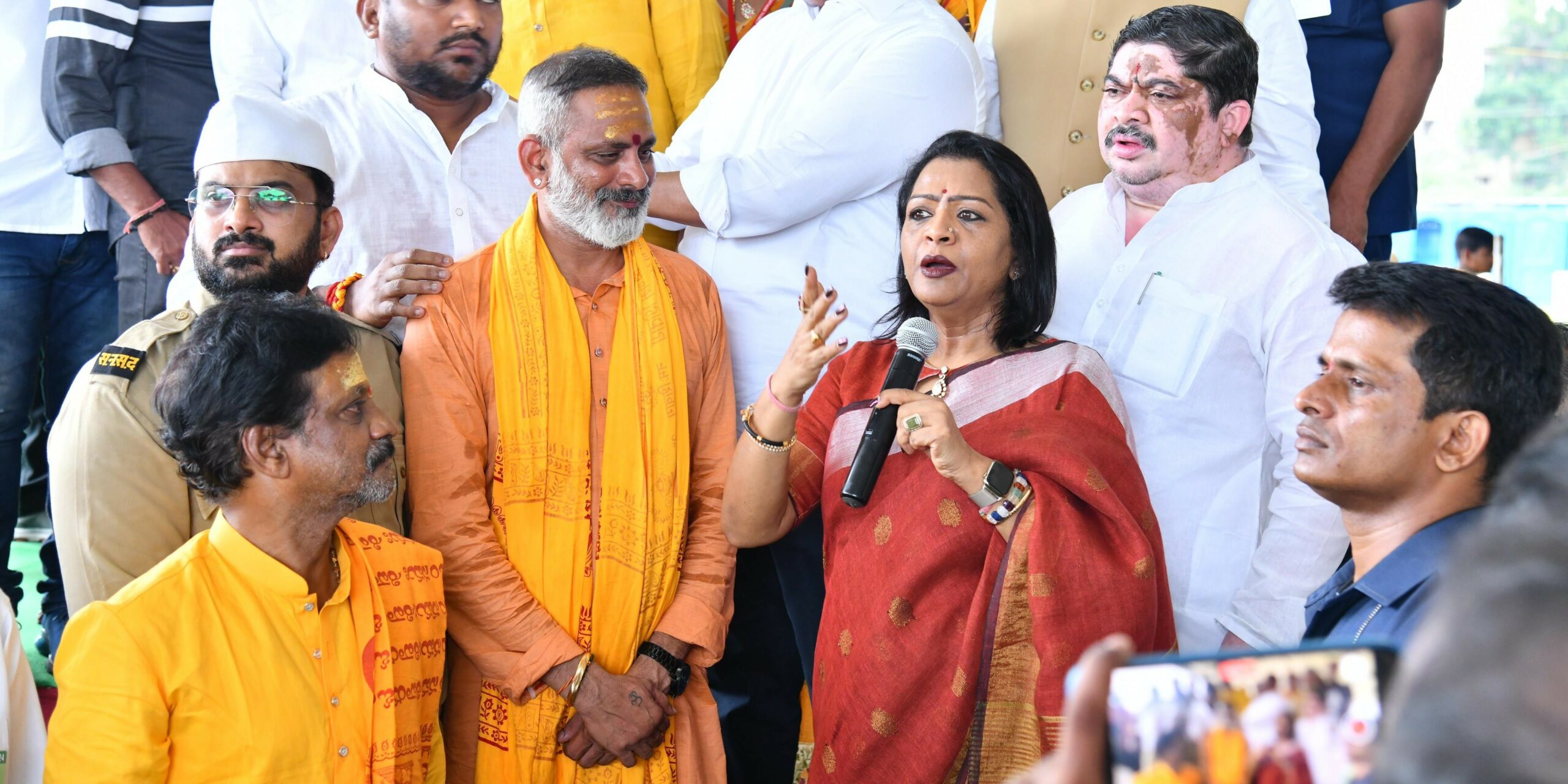 GHMC Mayor during the fish prasadam event. (X)