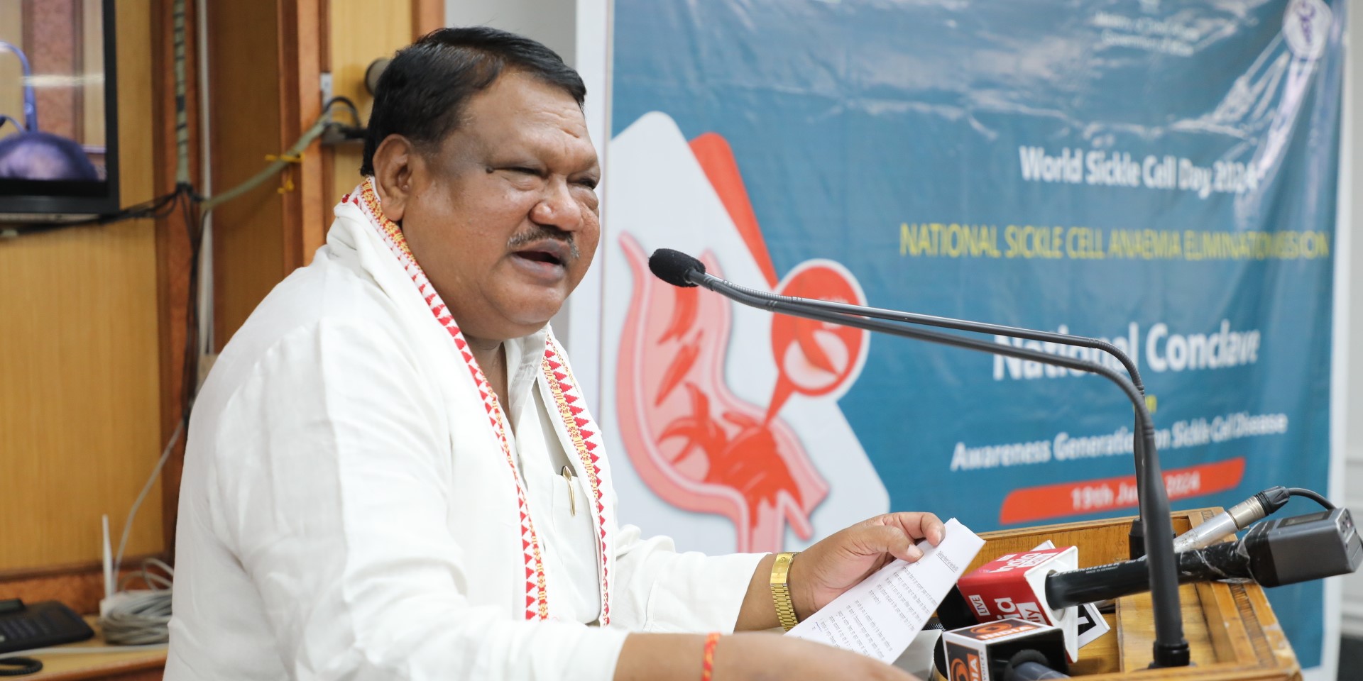 Jual Oram speaking at AIIMS New Delhi. (X)
