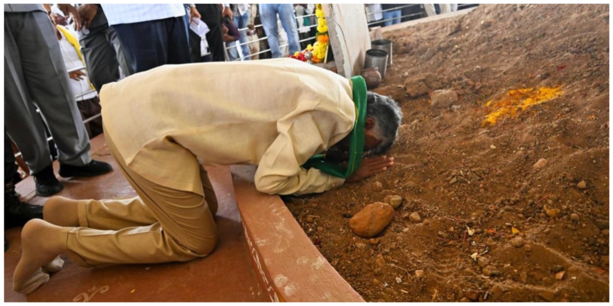 Andhra CM Chandrababu Naidu’s emotional kneel in Amaravati and a vow to rebuild “people’s pride”