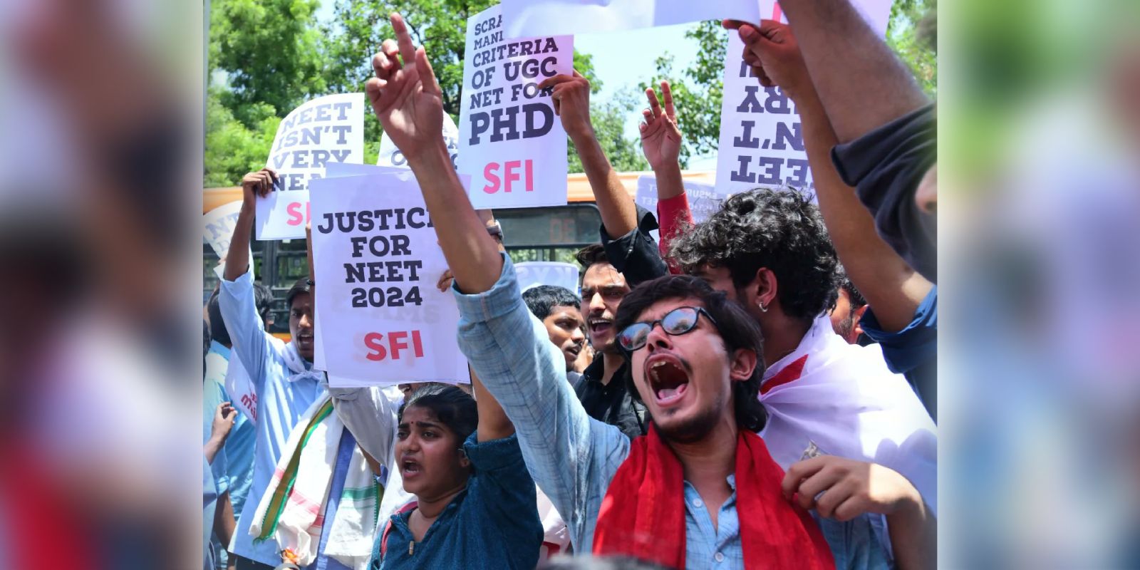 File photo of NEET protests. Credit: SFI_CEC/ X