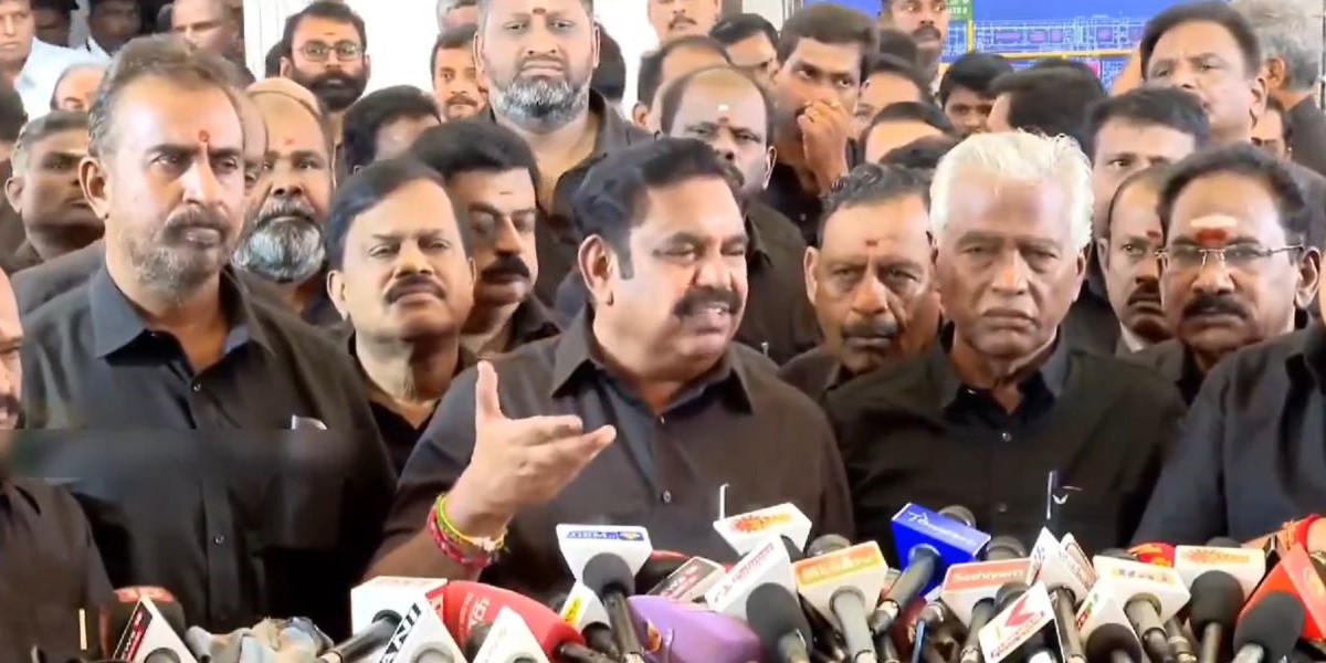 Palaniswami speaking to the media