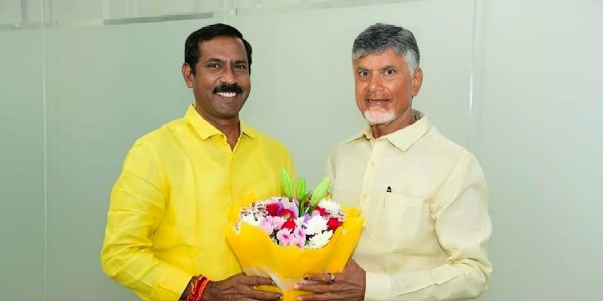 Palla Srinivas Yadav with Chandrababu Naidu