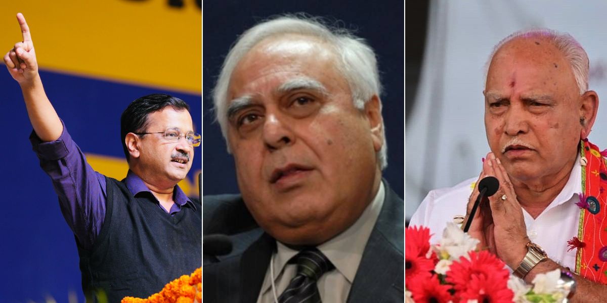 Kapil Sibal compares cases against BS Yediyurappa and Arvind Kejriwal
