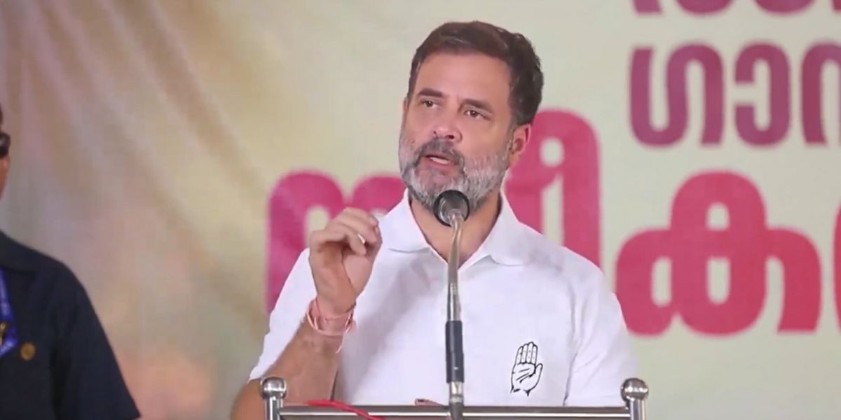 Rahul Gandhi speaking in Malappuram.
