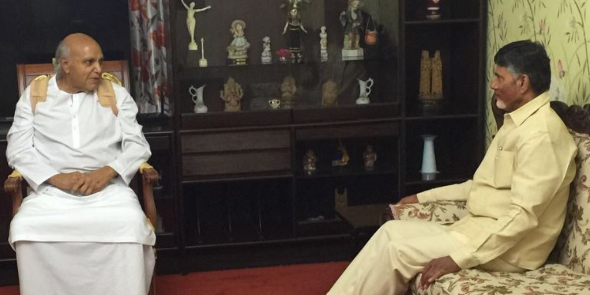 Ramoji Rao with Chandrababu Naidu. (Supplied)