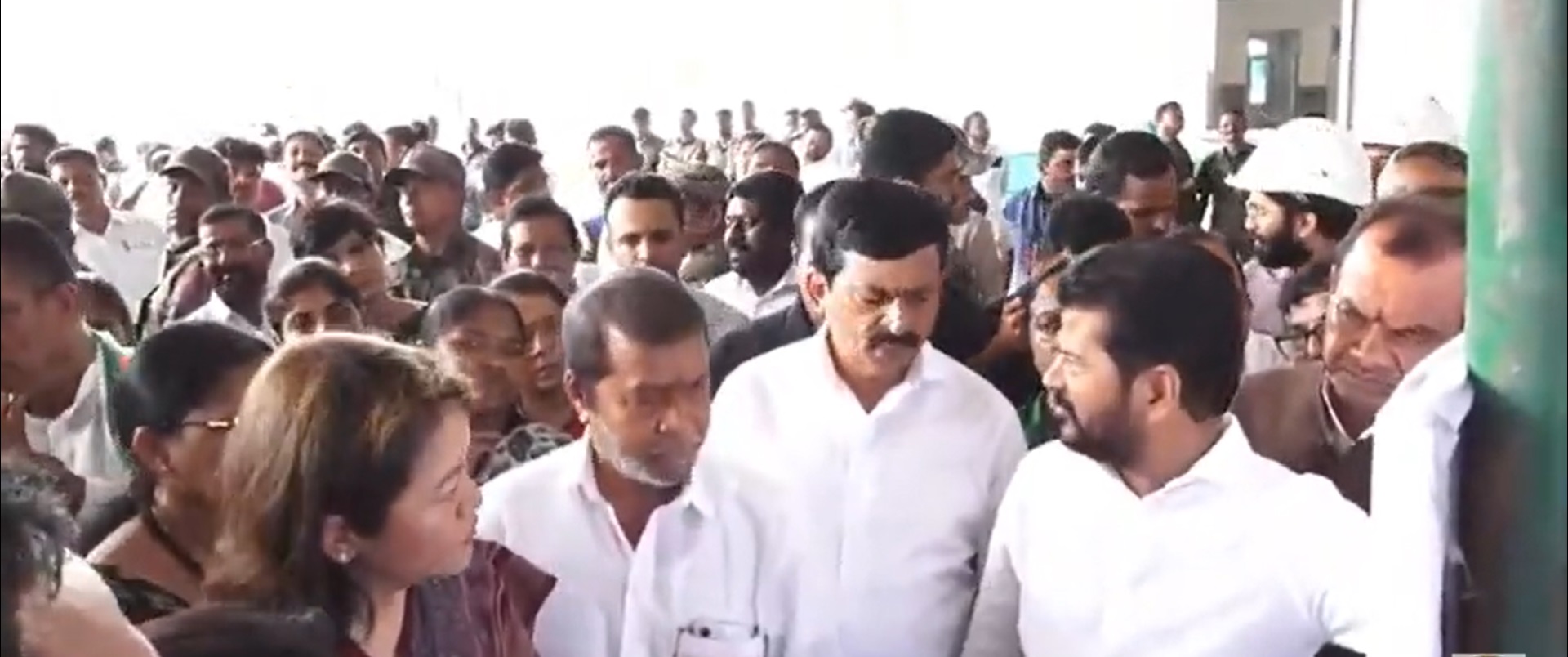 Chief Minister A Revanth Reddy reviewing the progress of the super-specialty hospital in Warangal. (Screenshot)