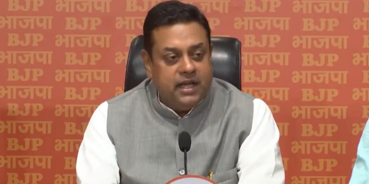 Sambit Patra addressing press conference.