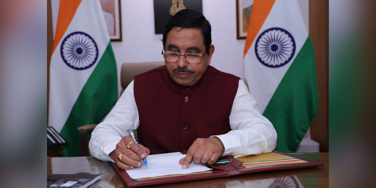 Senior BJP leader Pralhad Joshi took charge as Union Minister for New and Renewable Energy.