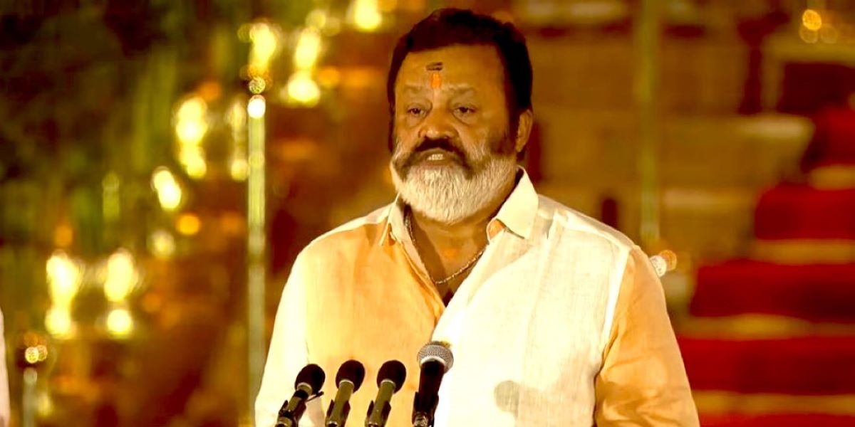 Suresh Gopi taking the oath