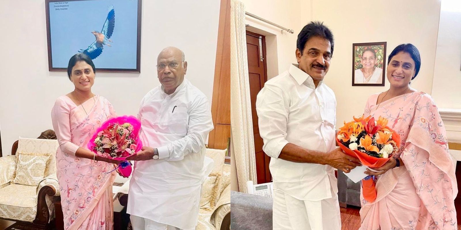 YS Sharmila meets Kharge, Venugopal