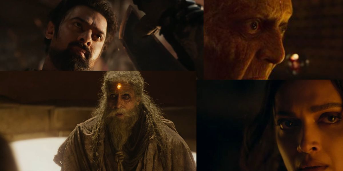 Prabhas, Kamal Haasan, Amitabh Bachchan and Deepika Padukone in 'Kalki 2989 AD' trailer.