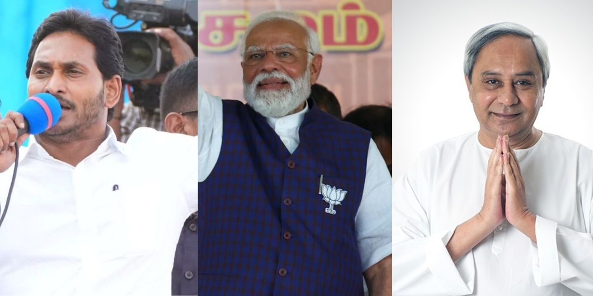 YSRCP’s Jagan Mohan Reddy, BJP’s Narendra Modi, BJD’s Naveen Patnaik. (South First)