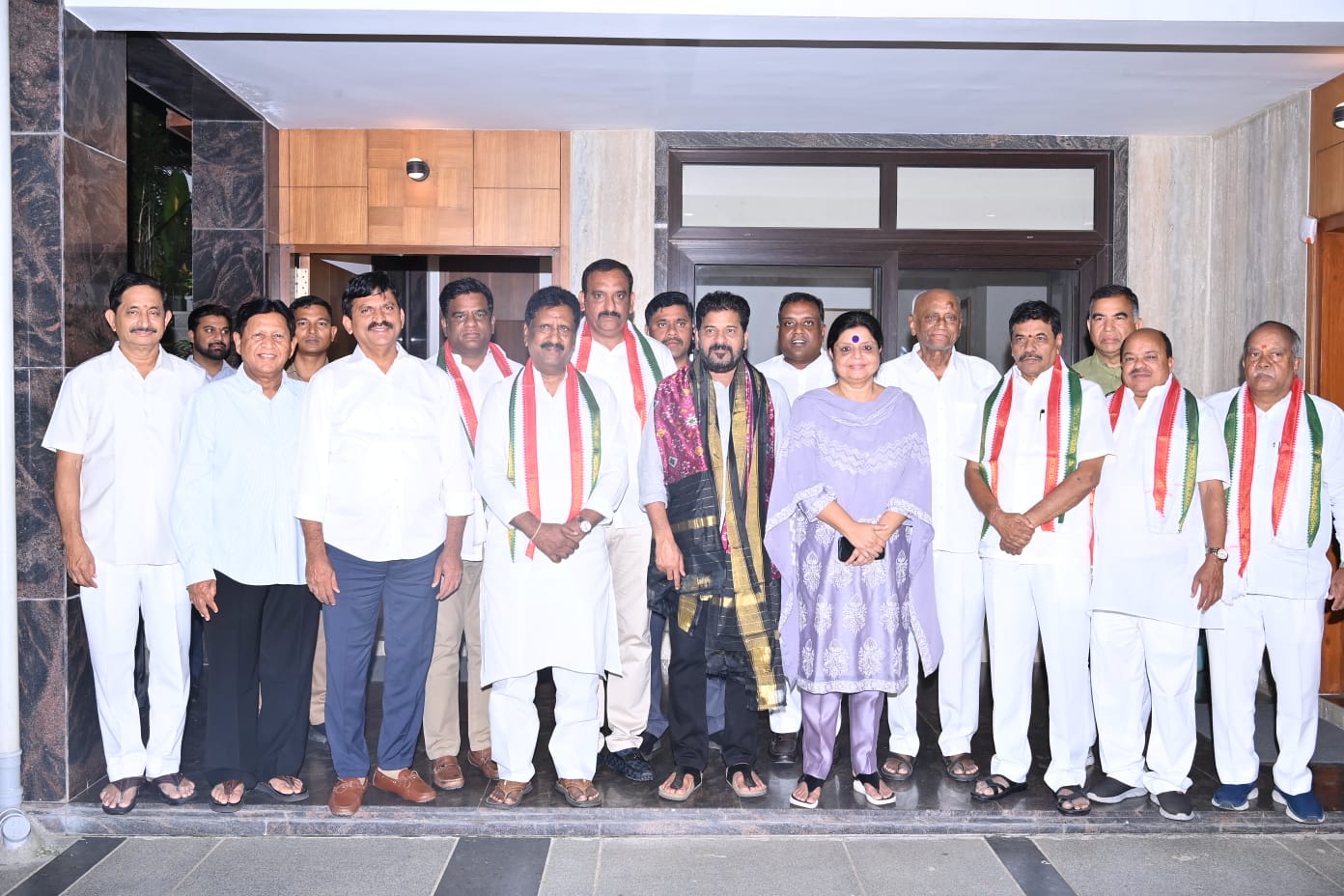 The MLCs met in a Hyderabad hotel before riding to Revanth Reddy's house and joining to the Congress. (Supplied)