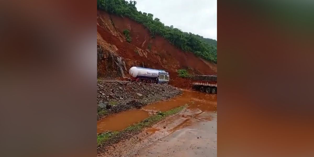 Landslide in Shirur in Karnataka. (Screengrab)