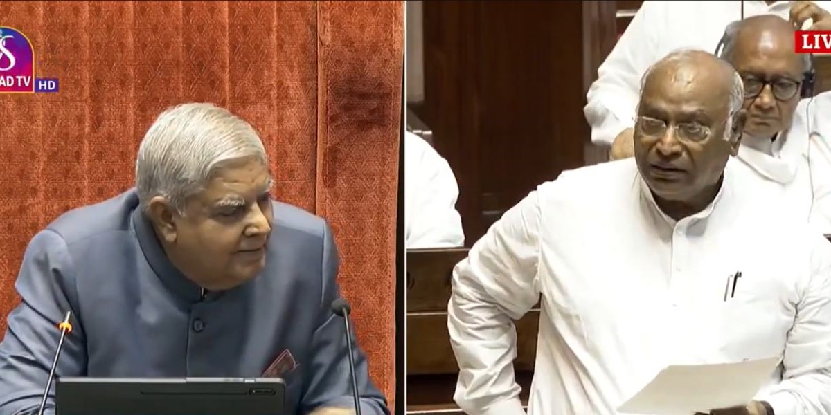 Mallikarjun Kharge and Jagdeep Dhankar