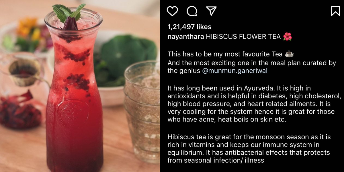 Nayanthara claims ‘Health benefits’ from drinking Hibiscus tea
