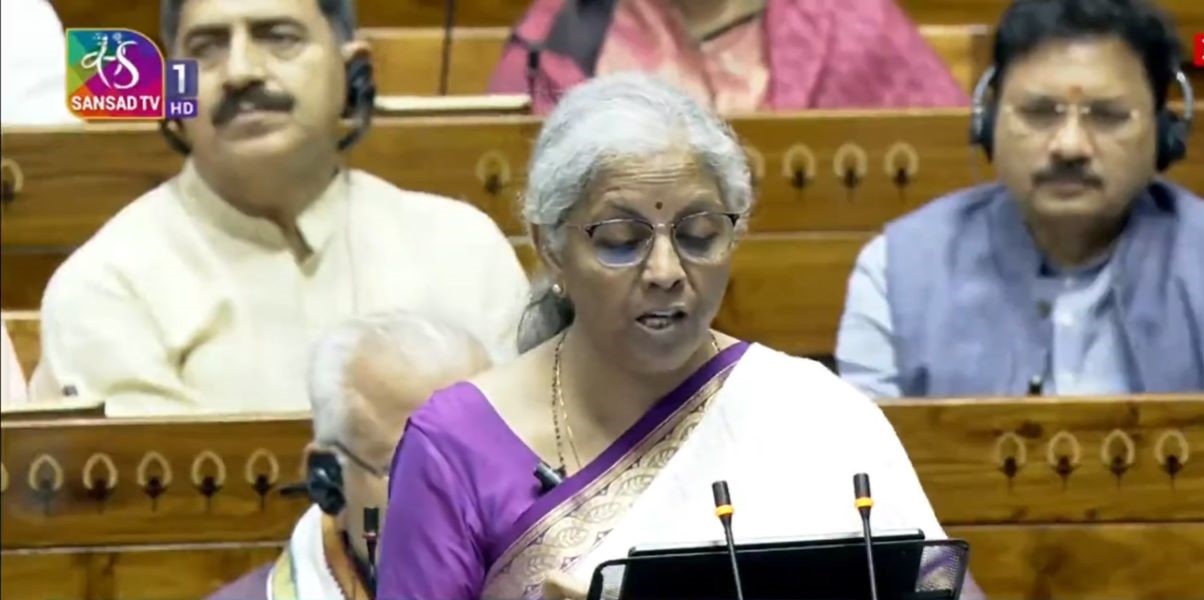 Nirmala Sitharaman presenting the budget
