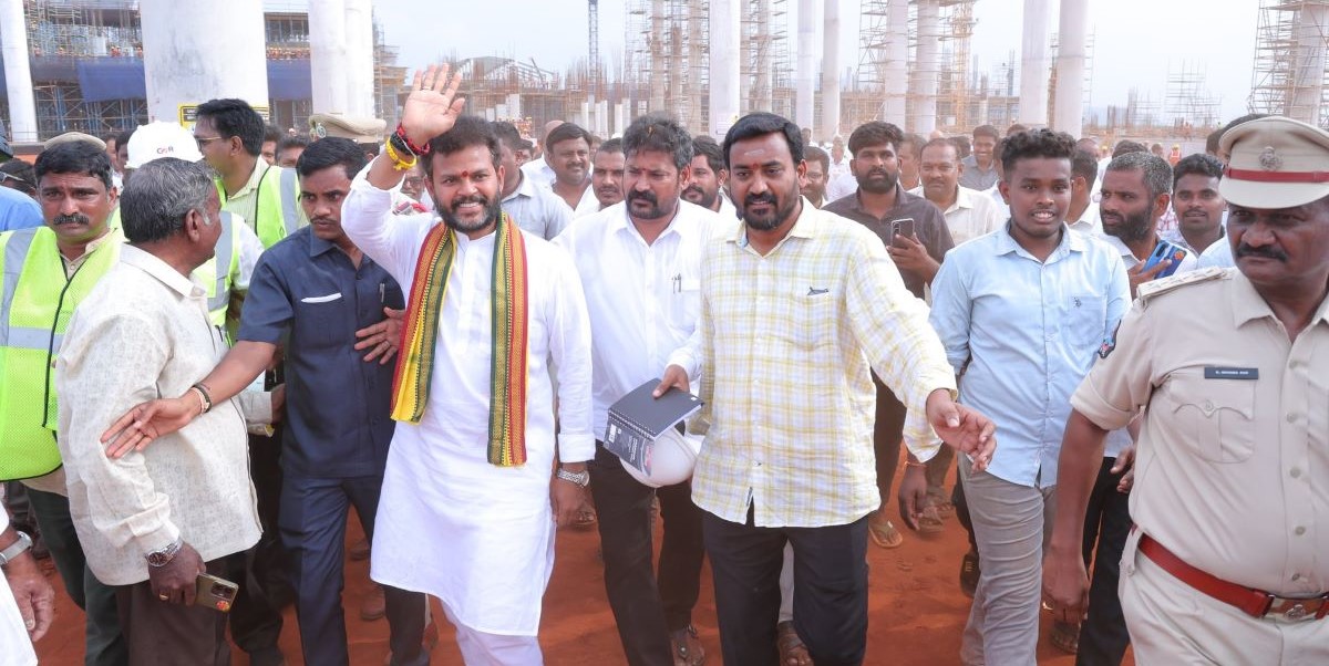 Ram Mohan Naidu at the airport site