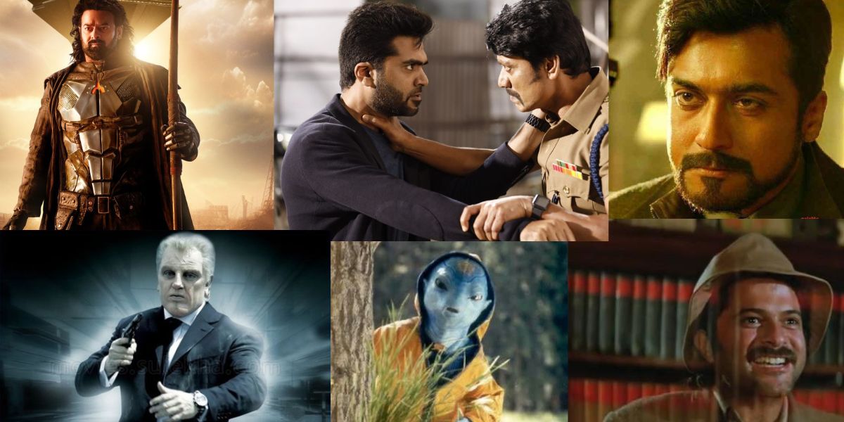 A collage of stills from sci-fil films
