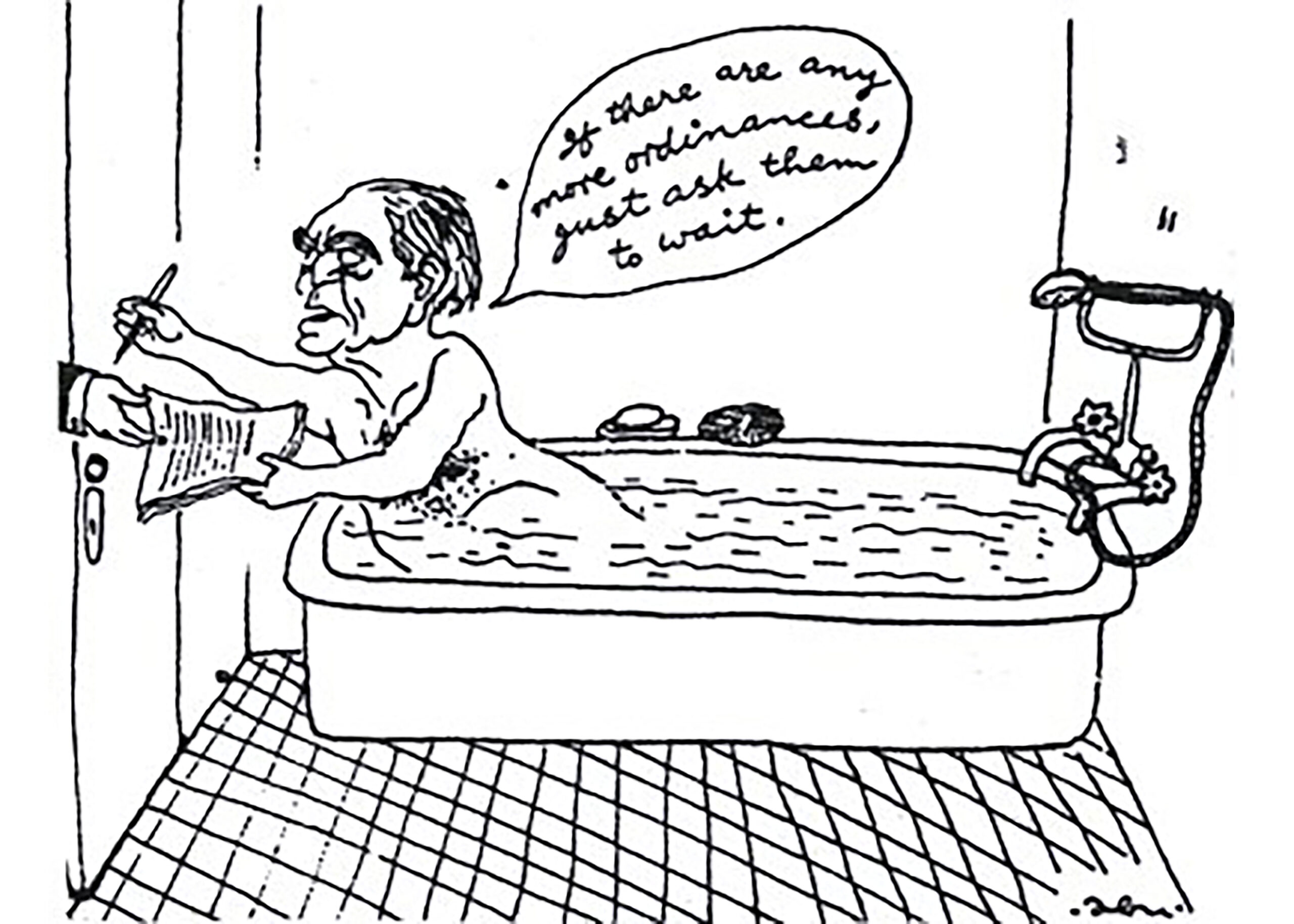 Abu Abraham famously lampooned the Emergency by showing the then president Fakhruddin Ali Ahmed in a bathtub hurriedly signing the declaration.