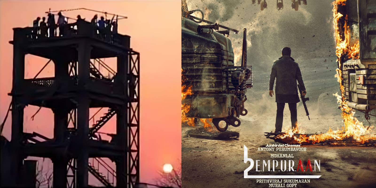 Empuraan unit shooting in Gujarat
