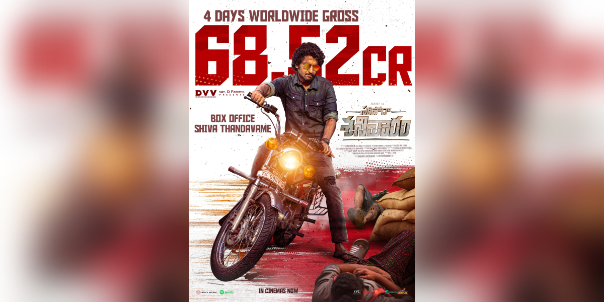 Collection: 'Saripodhaa Sanivaaram' grosses ₹68.52 crore in four days