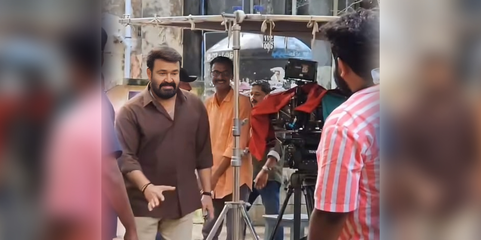 Mohanlal on the sets of L360
