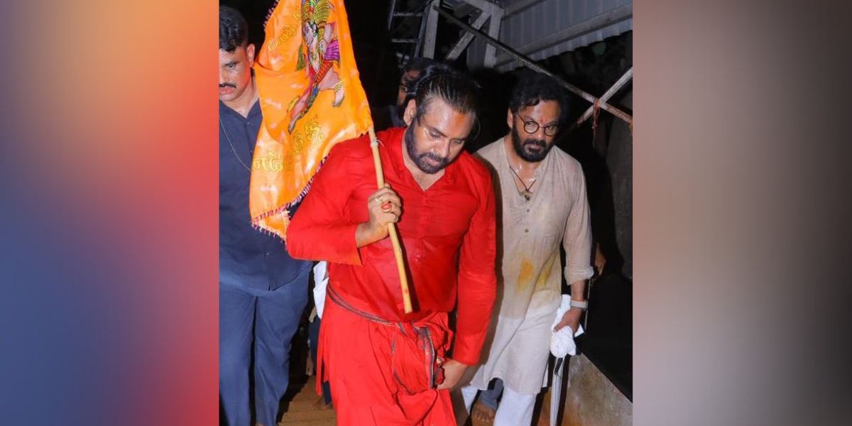 Pawan Kalyan on his way to the Tirumala shrine.