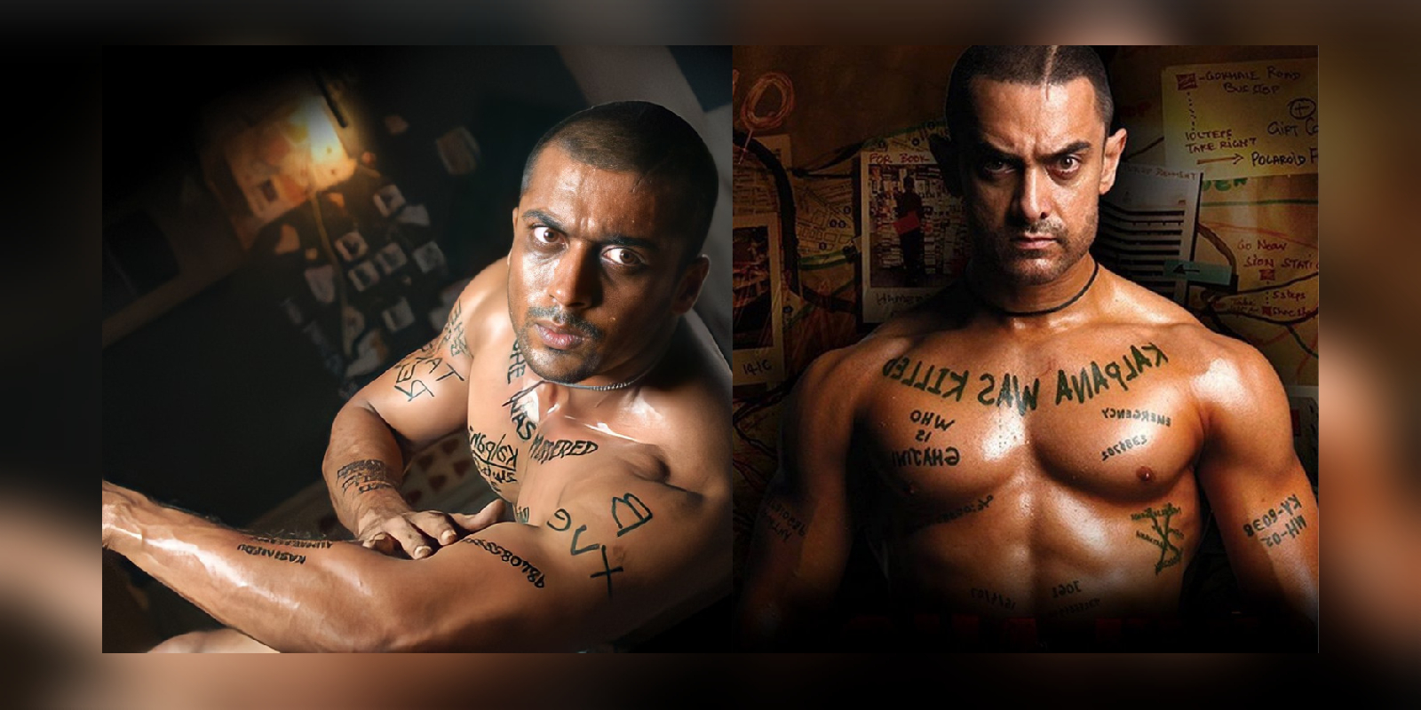 Suriya and Aamir Khan in Ghajini