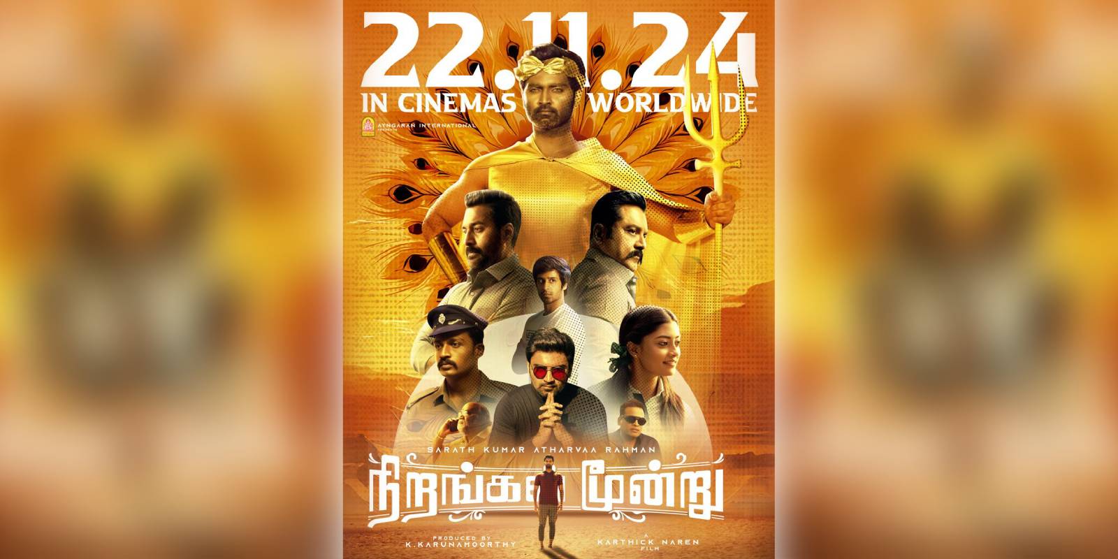 A poster of the film Nirangal Moondru