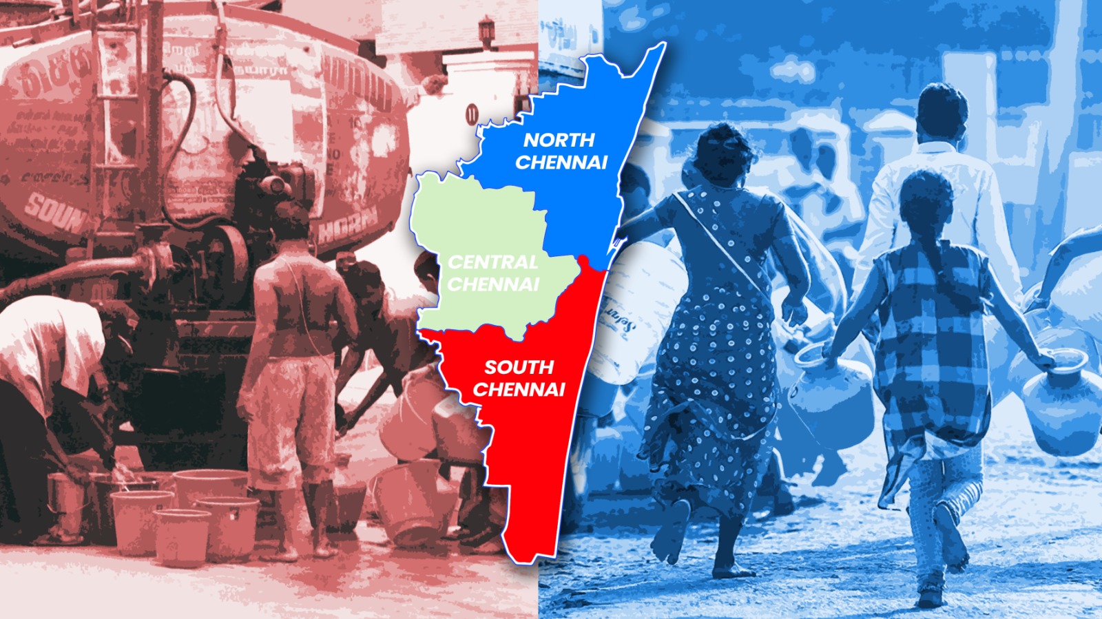 North Chennai waits for water, South Chennai filters and pays.