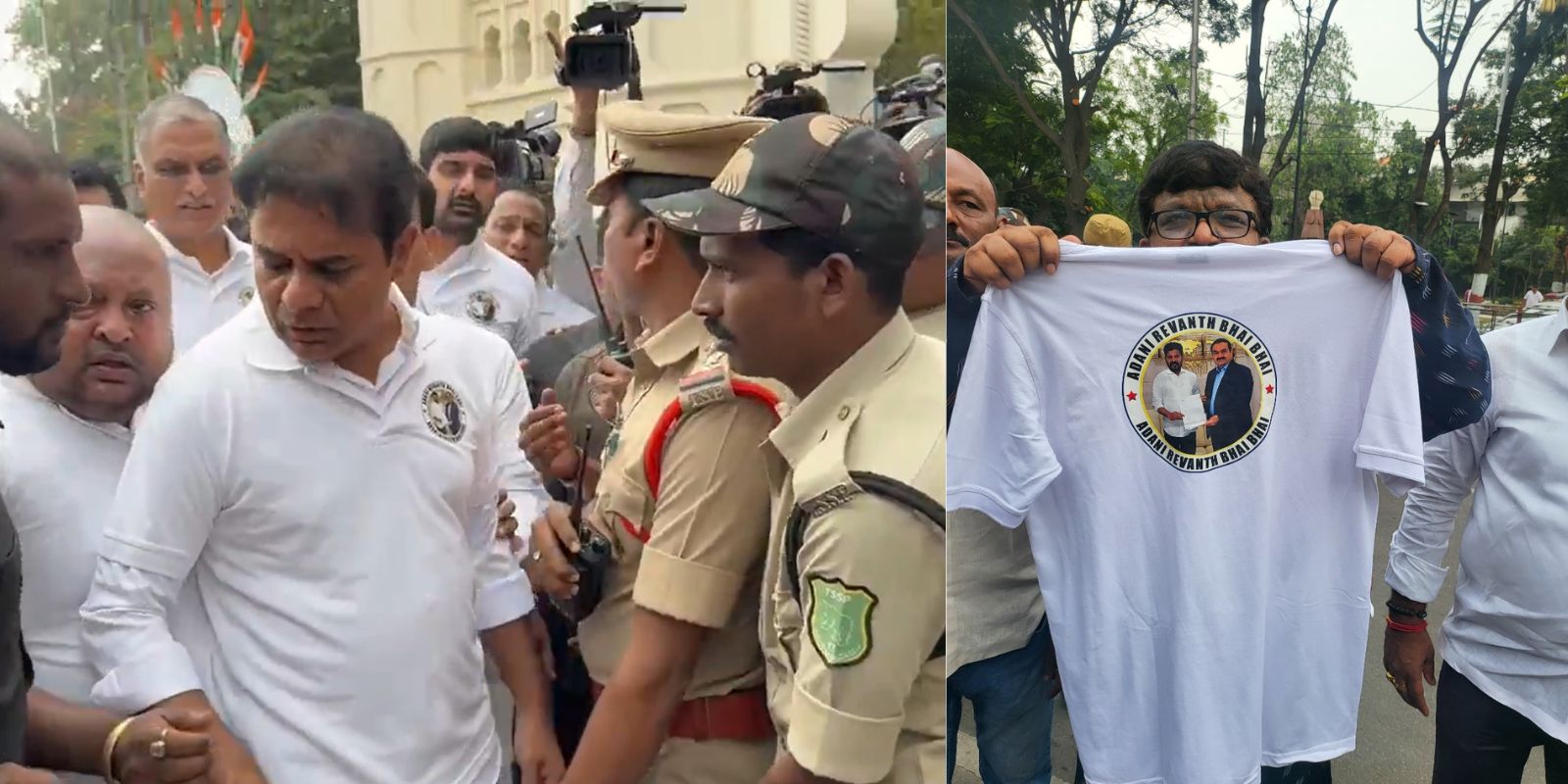 BRS leaders protest