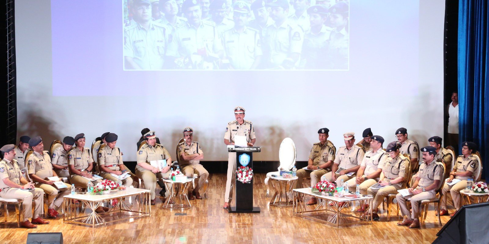 Hyderabad Police Commissioner CV Anand detailing annual report. (X)