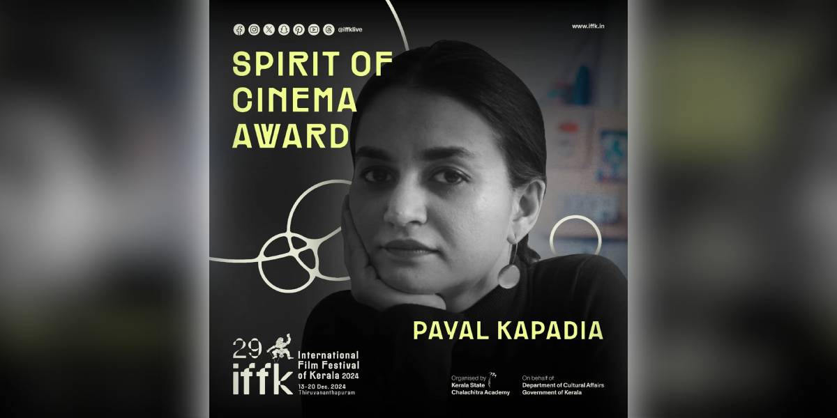 Payal Kapadia to receive Spirit of Cinema Award