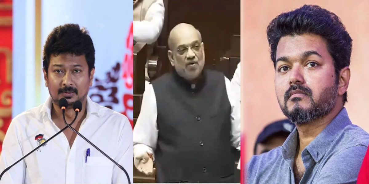Udhayanidhi Stalin and TVK's Vijay join forces to slam Amit Shah over Ambedkar remarks