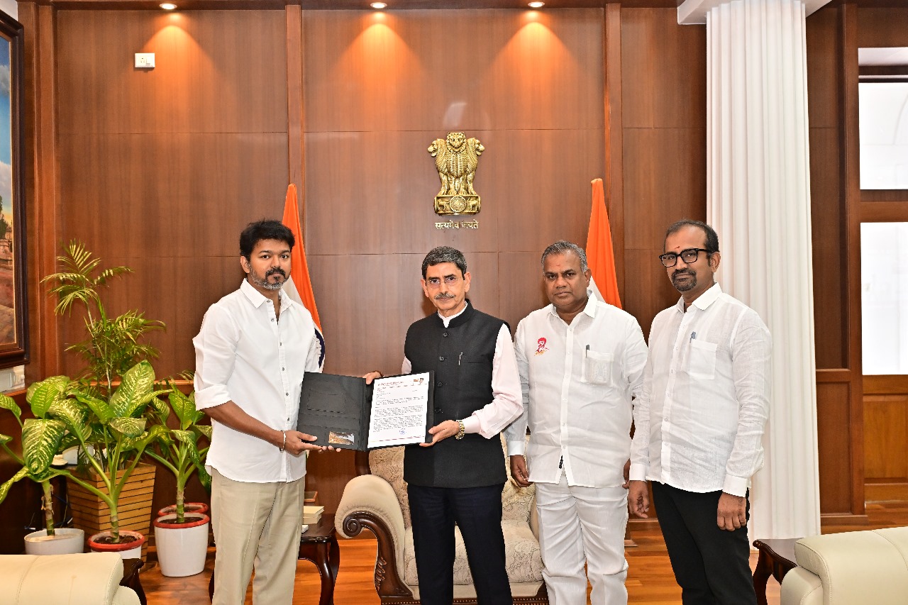 Vijay submits petition to Governor, highlights women's safety and cyclone relief issues