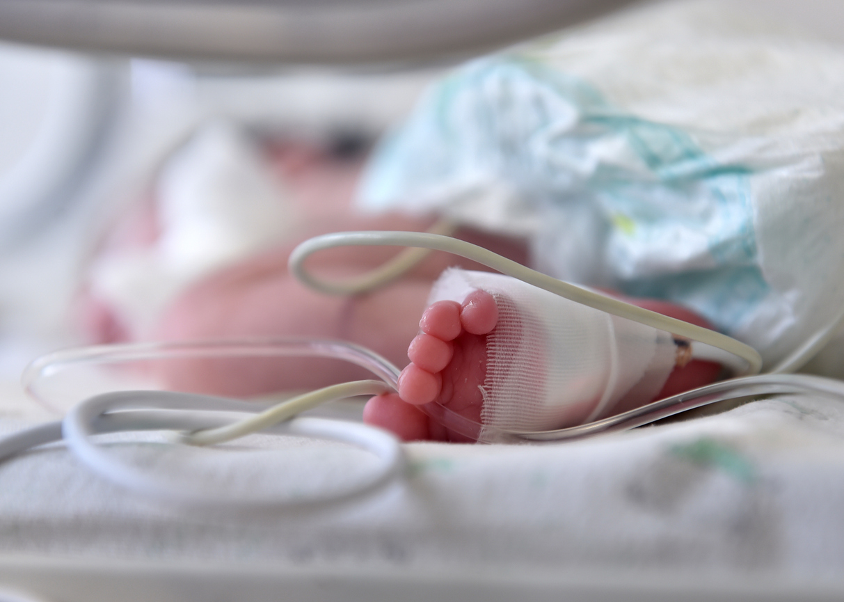 Infant in a hospital