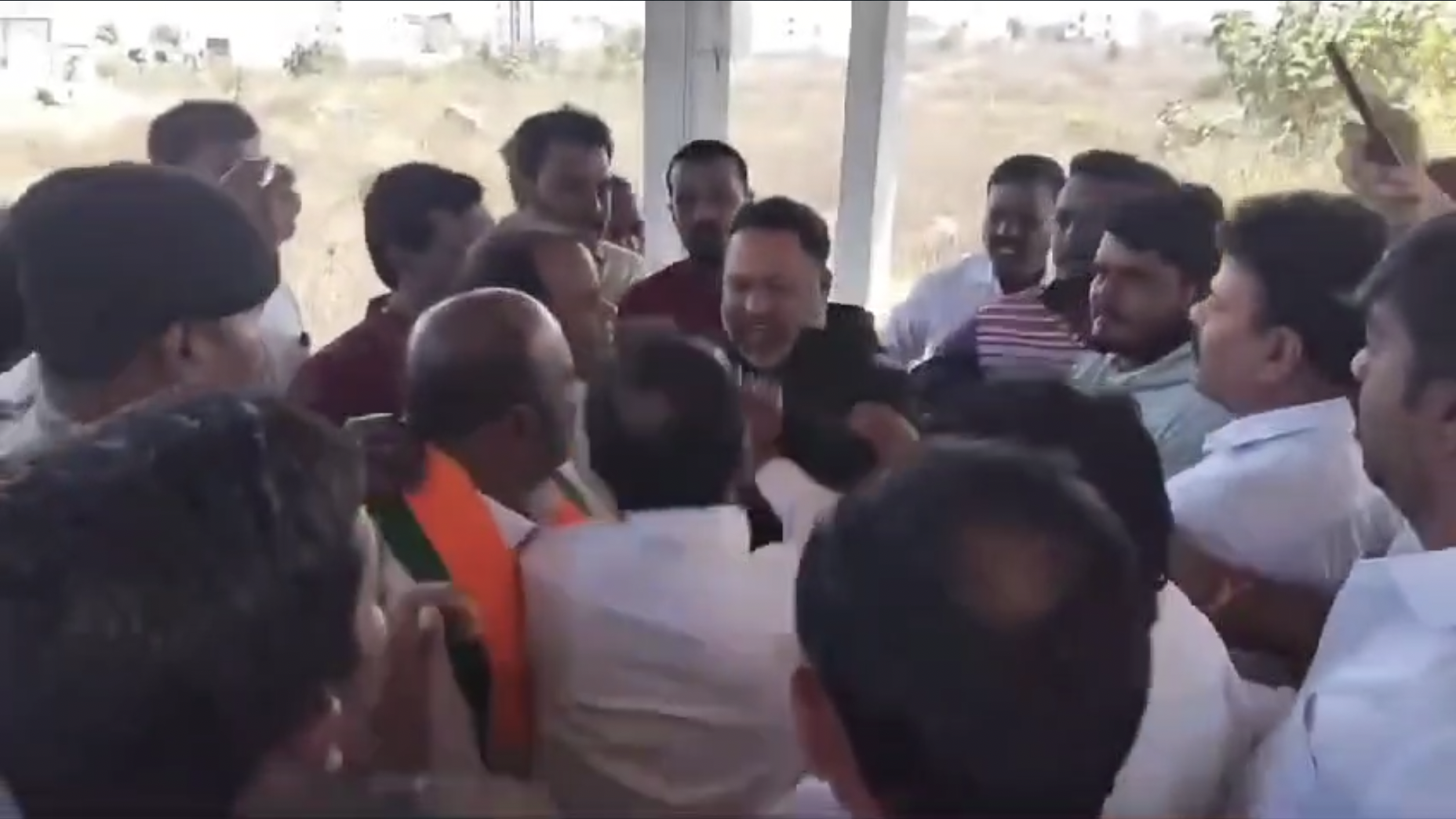 BJP MP Eatala Rajendar slaps real estate broker over land encroachment issue in Telangana