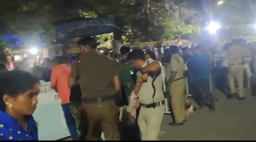The injured being shifted to the general hospital.