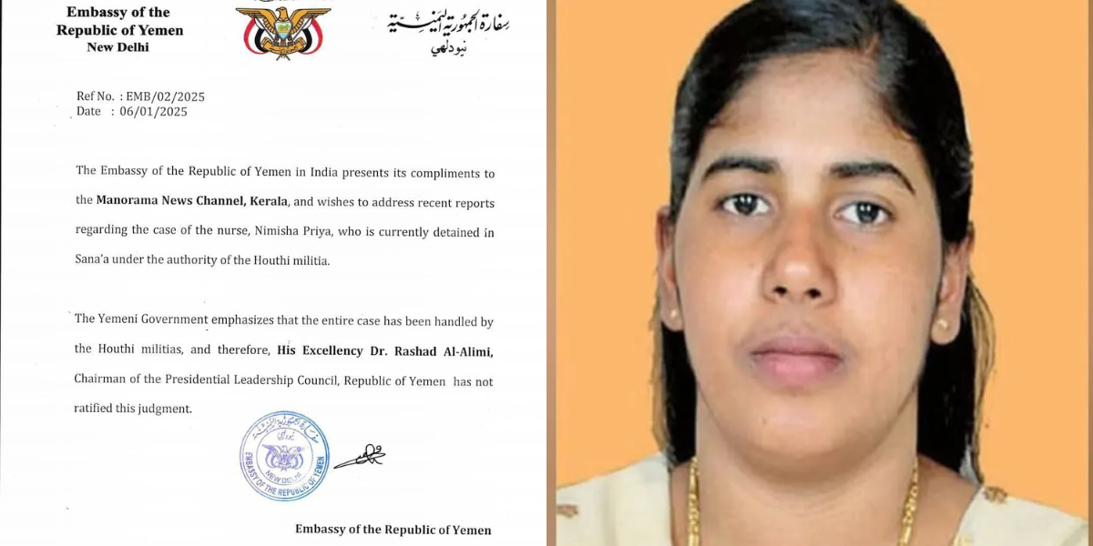 Yemen embassy denies President's approval of execution order for Nimisha Priya