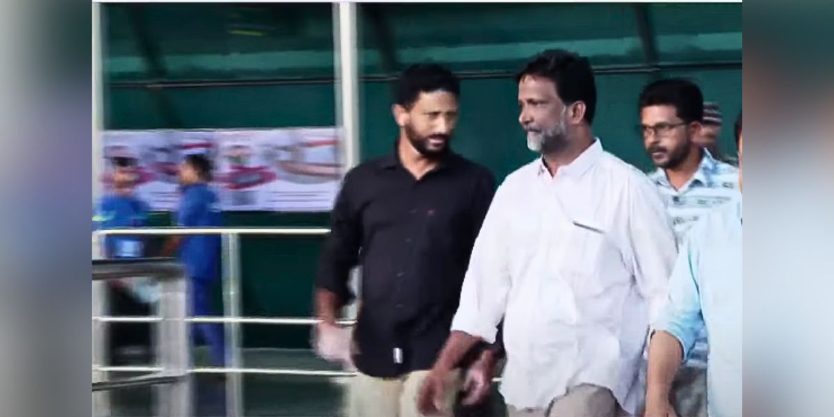 Afan's father Abdul Rahim at the Thiruvananthapuram airport.